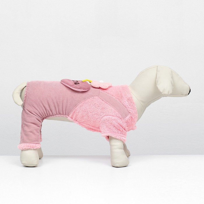 Комбинезон Love, размер S, ДС 25 см, ОГ 35 см, ОШ 25 см, розовый