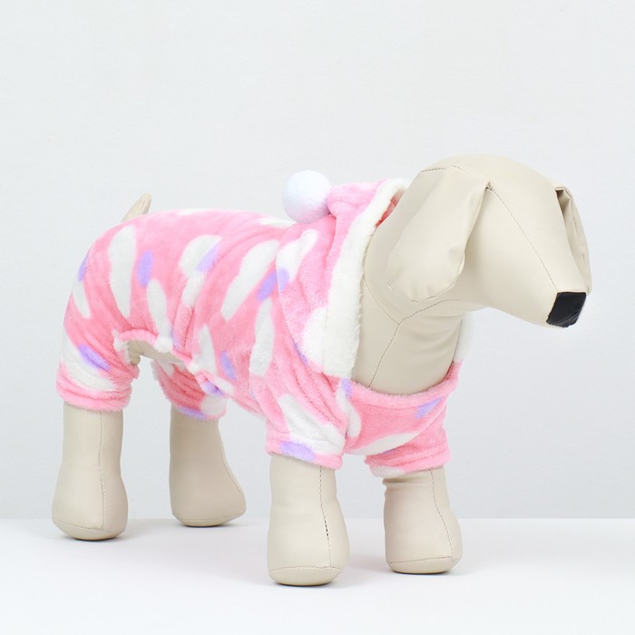 Комбинезон «Любовь», с капюшоном, размер 2XL, ДС 40 см, ОШ 43 см, ОГ 50 см, розовый