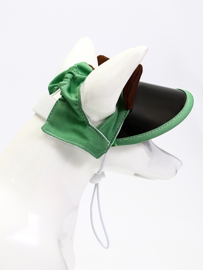 Кепка для животных, размер M, ОГ 32-39 см, высота 10 см, зелёная