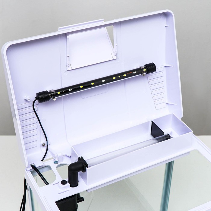 Аквариум SeaStar LS-380F в комплекте: LED-лампа, фильтр, 30 л, белый