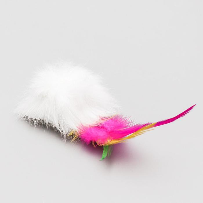 Мышь, 7.5 см, натуральный мех, белая