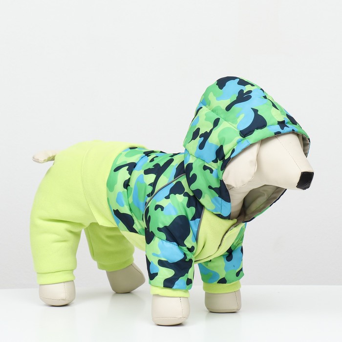 Комбинезон «Go-Иди», с утяжкой, размер 10, ДС 25, ОГ 34, ОШ 24 см, зелёный, камуфляж