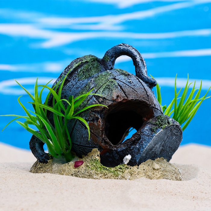 Декор для аквариума «Античная ваза», 10.5×7×10 см
