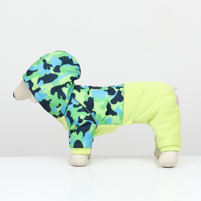 Комбинезон «Go-Иди», с утяжкой, размер 8, ДС 19 см, ОГ 30, ОШ 22 см, зелёный, камуфляж