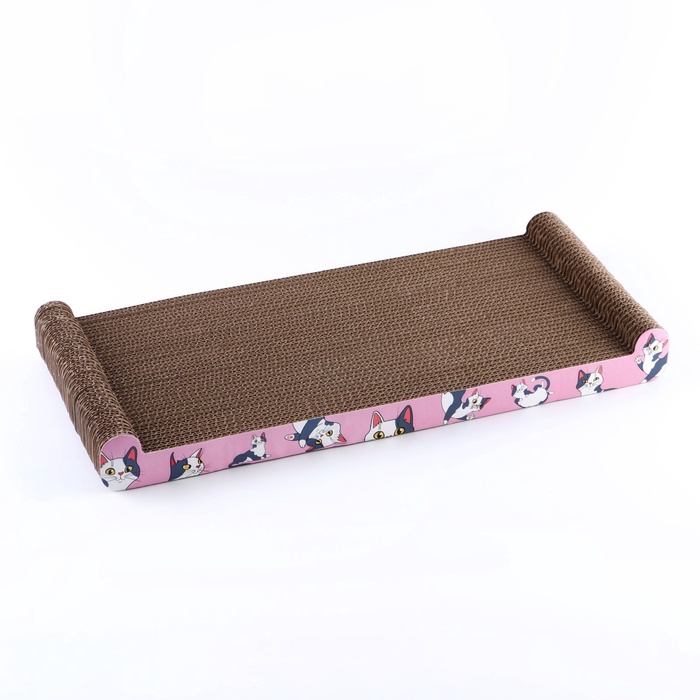 Когтеточка из картона с кошачьей мятой «Котик», 45 см × 20 см × 4.5 см