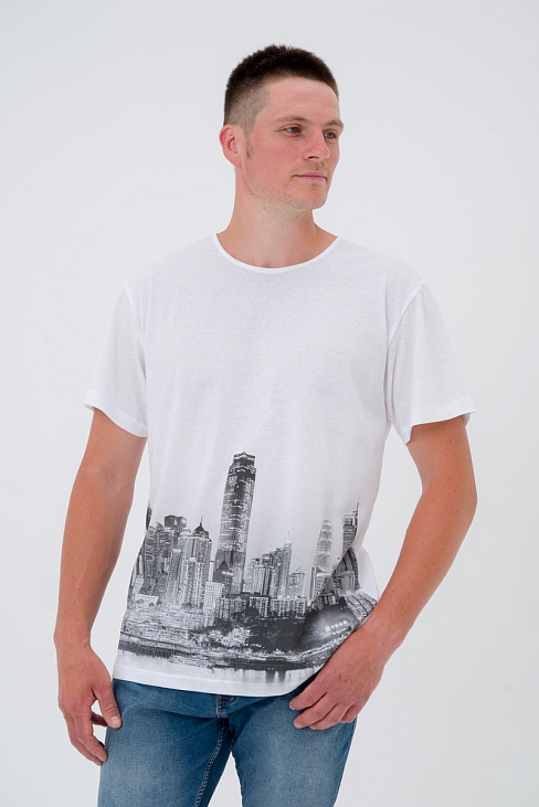 Футболка Город унисекс / Белый