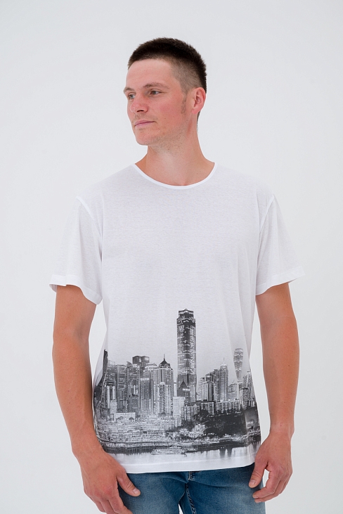 Футболка Город унисекс / Белый
