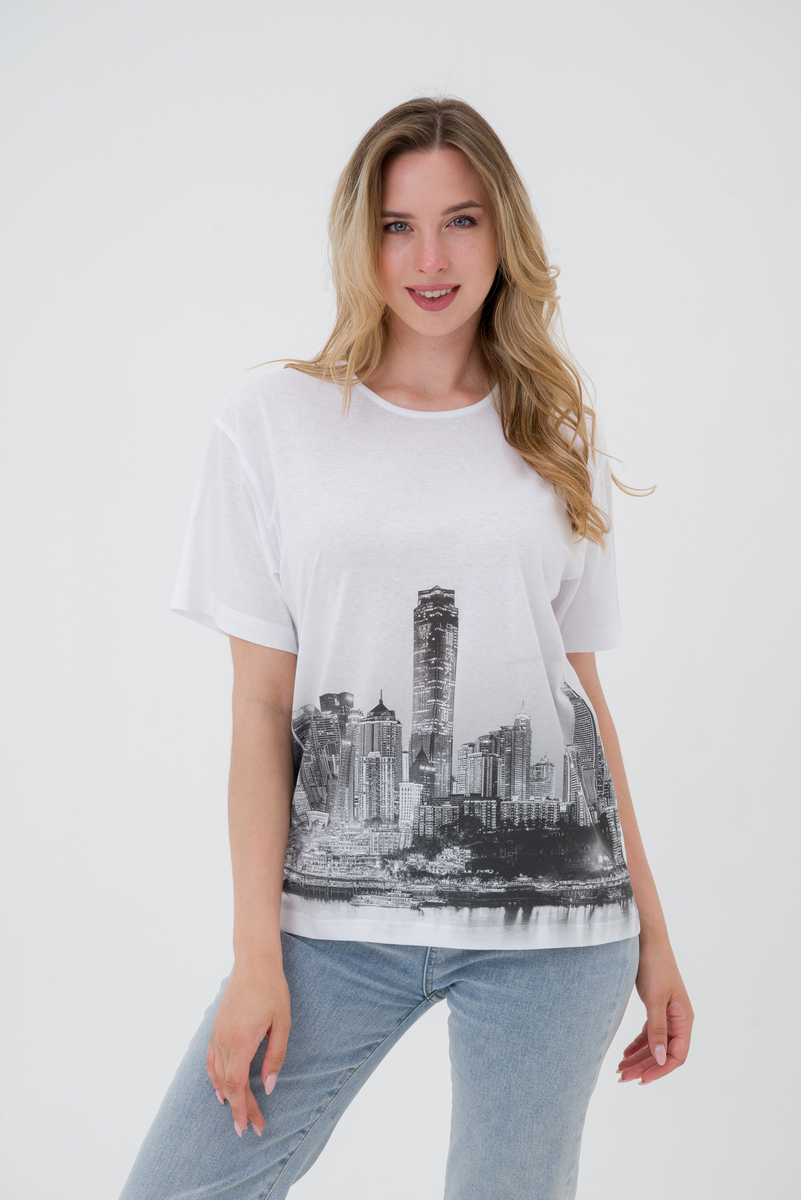 Футболка Город унисекс / Белый