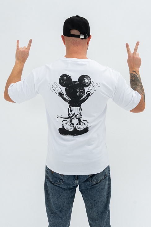 Футболка мужская 8507/1 Счастье оверсайз / белый