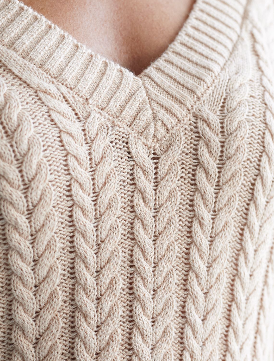 Ст.цена 2250р Джемпер фактурной вязки из хлопка с кашемиром D39.349 бежевый меланж