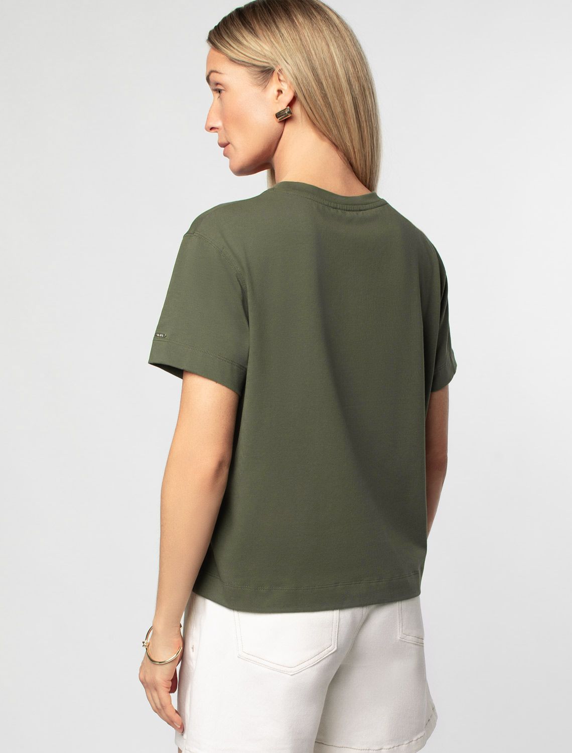 Ст.цена 1190р Футболка из премиального хлопка с эластаном D49.987 темно-оливковый