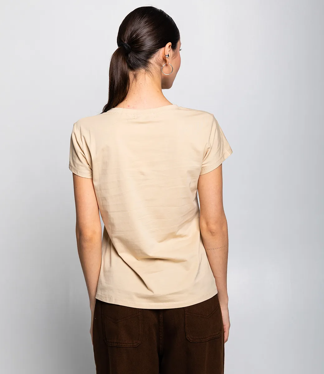 Футболка #КТ904 (1), бежевый