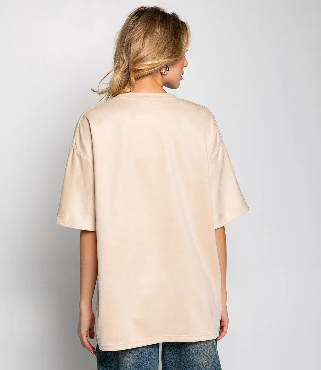 Футболка #КТ0112, бежевый