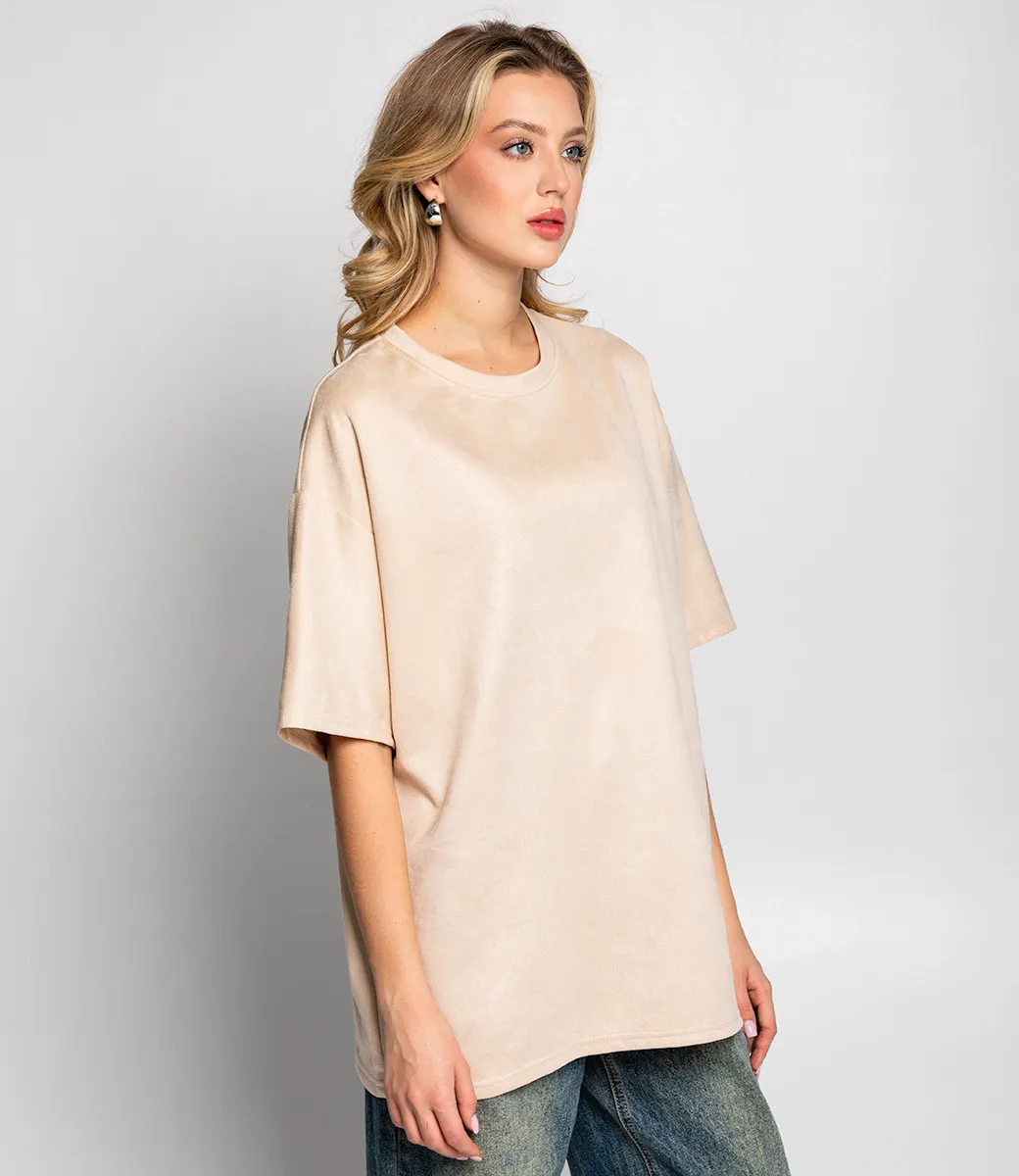 Футболка #КТ0112, бежевый