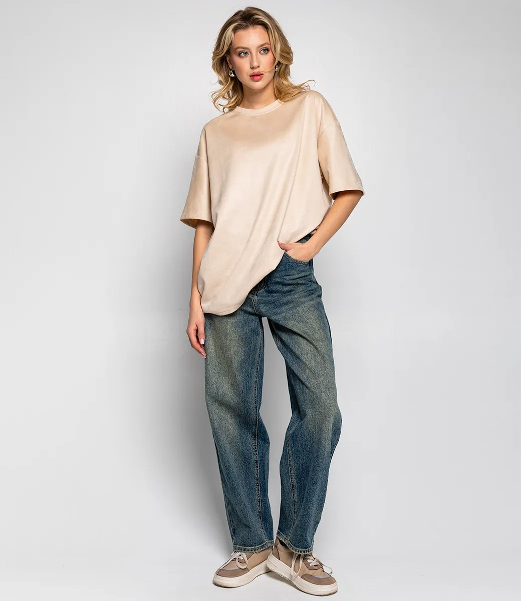 Футболка #КТ0112, бежевый