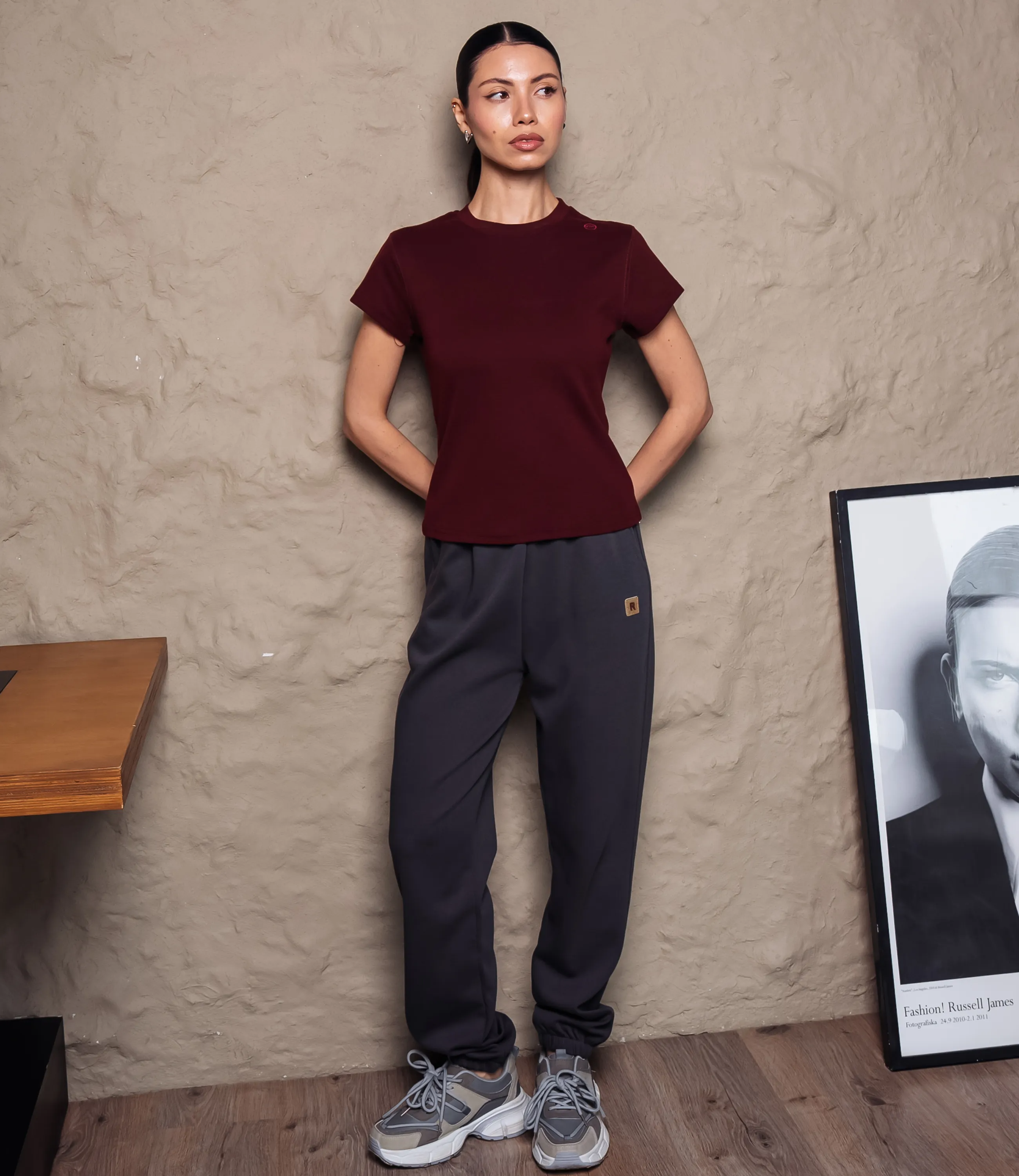 Футболка #КТ6212, бордовый