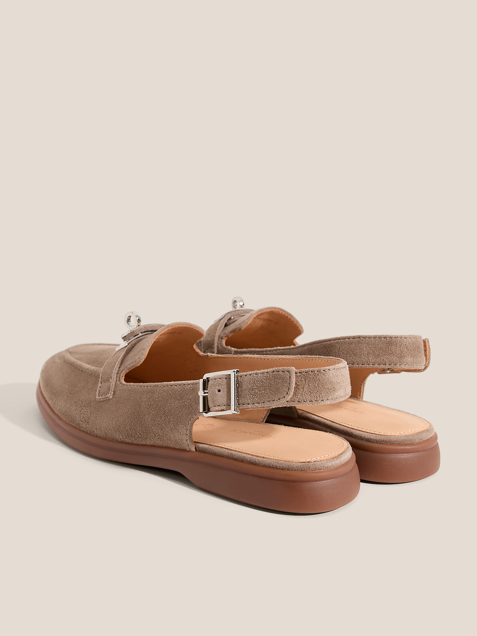 Женские лоферы с открытой пяткой (слинг-бэк) TENDANCE 4752745, коричнево-бежевый