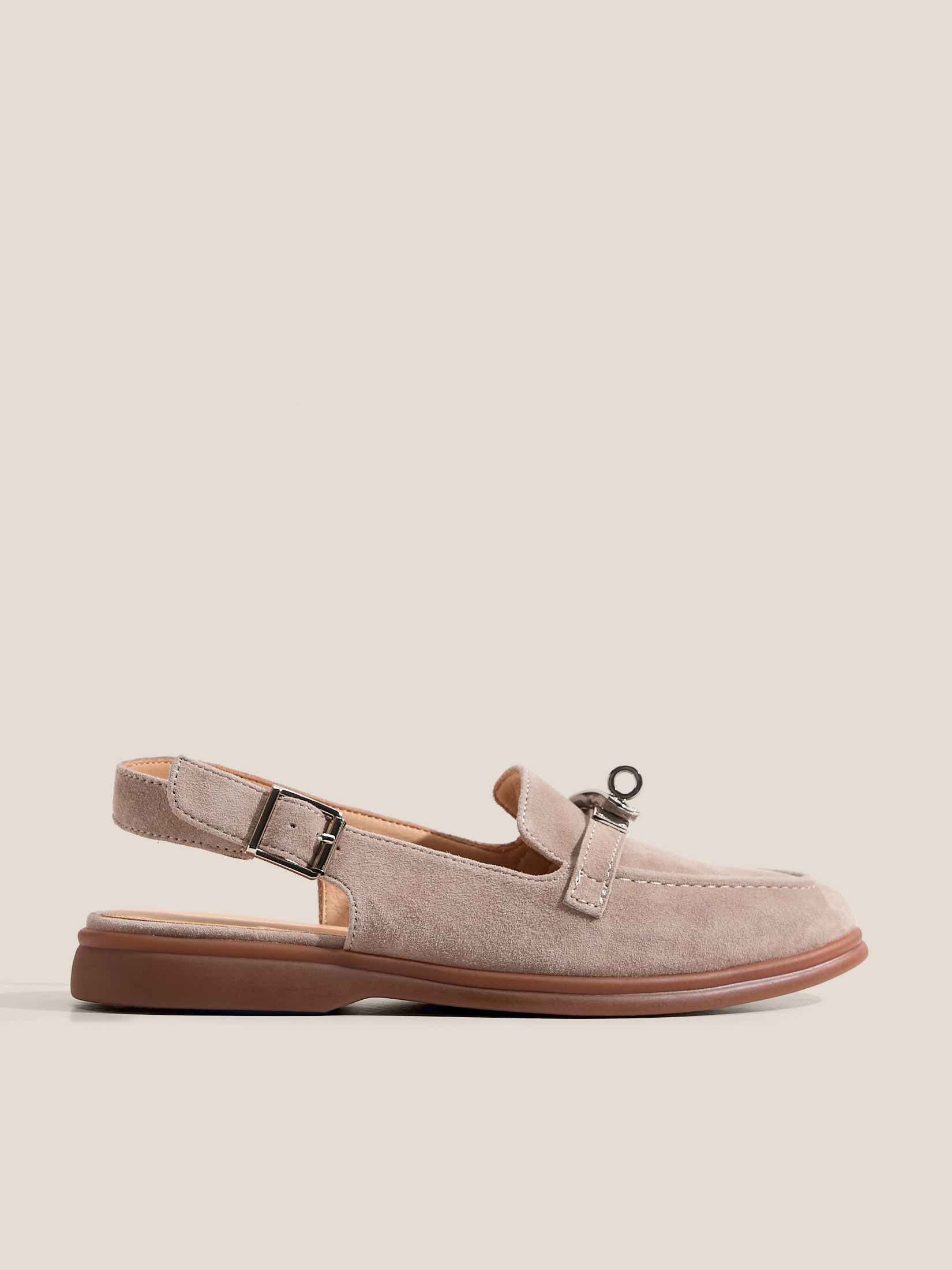 Женские лоферы с открытой пяткой (слинг-бэк) TENDANCE 4752773, серовато-коричневый