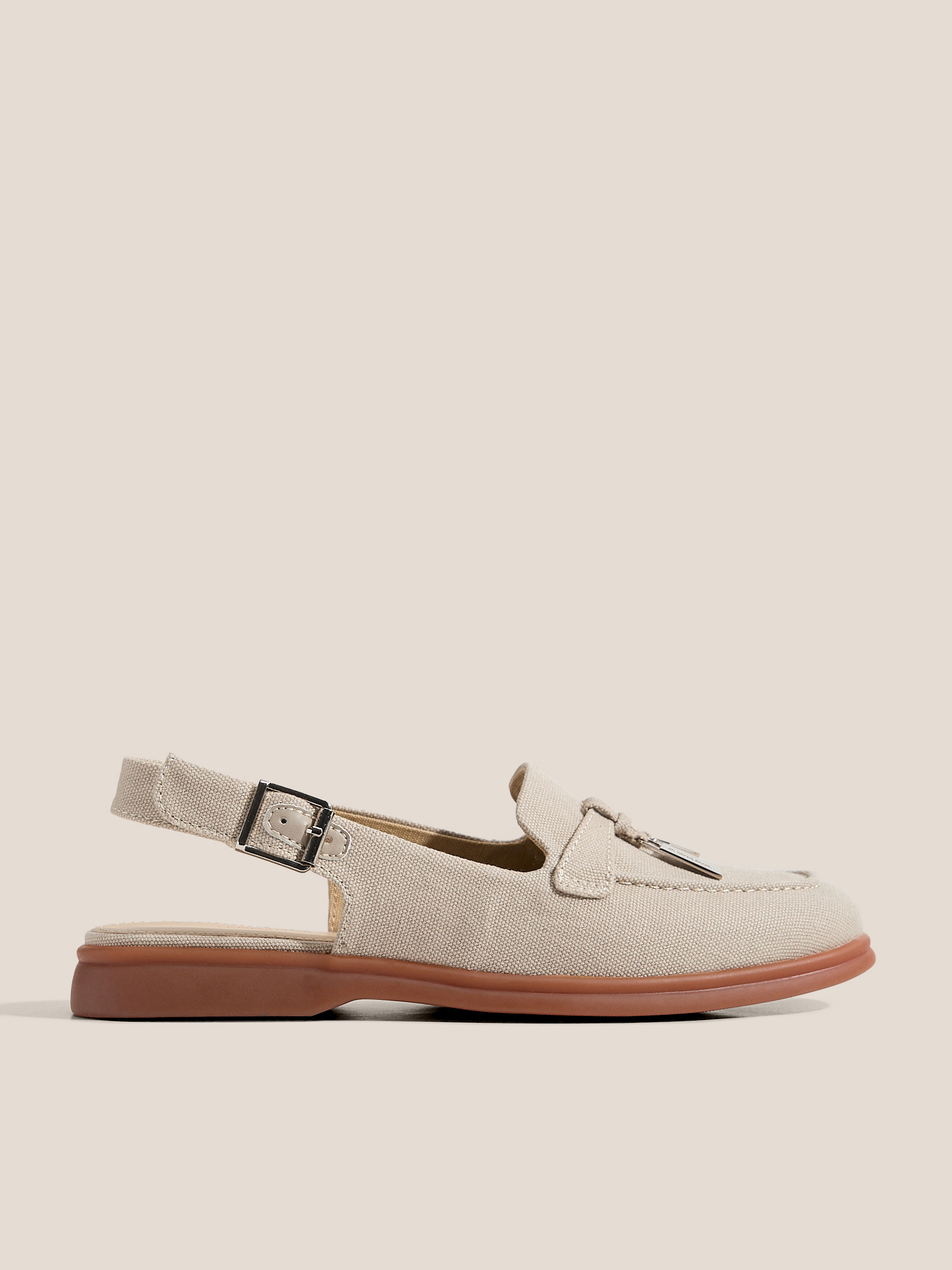 Женские лоферы с открытой пяткой (слинг-бэк) TENDANCE 4752179, бежево-серый