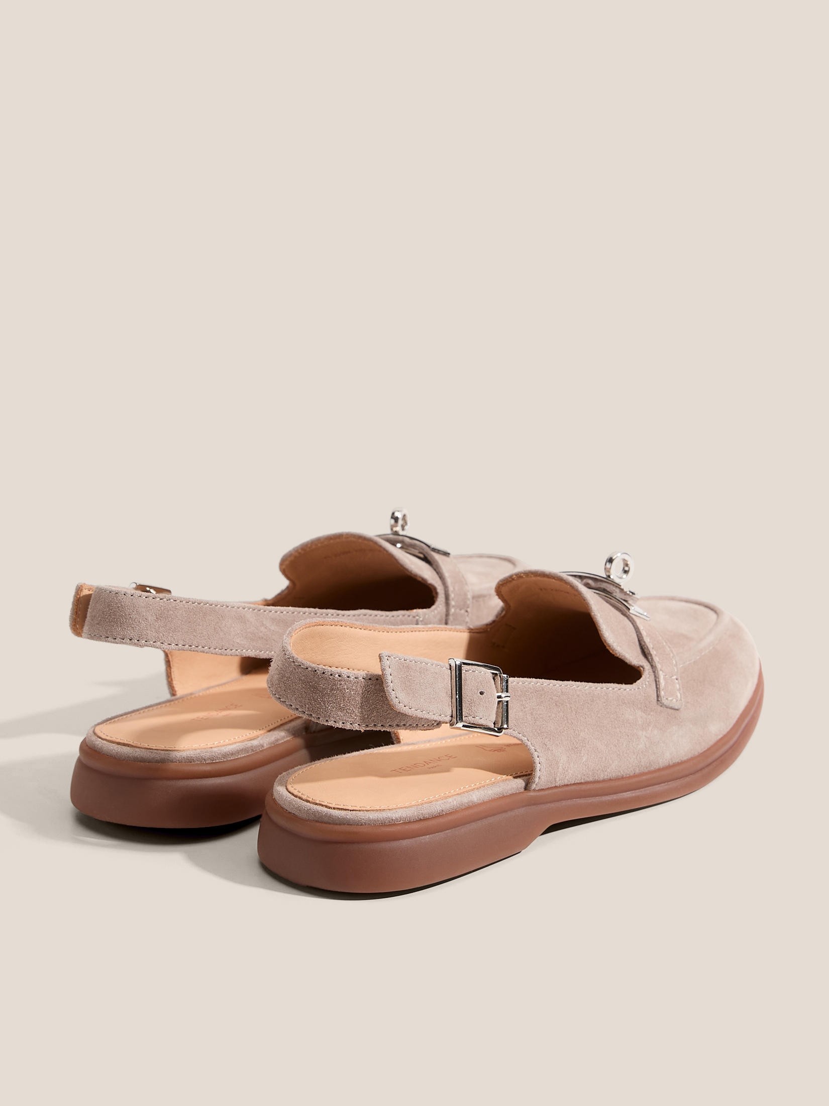 Женские лоферы с открытой пяткой (слинг-бэк) TENDANCE 4752773, серовато-коричневый