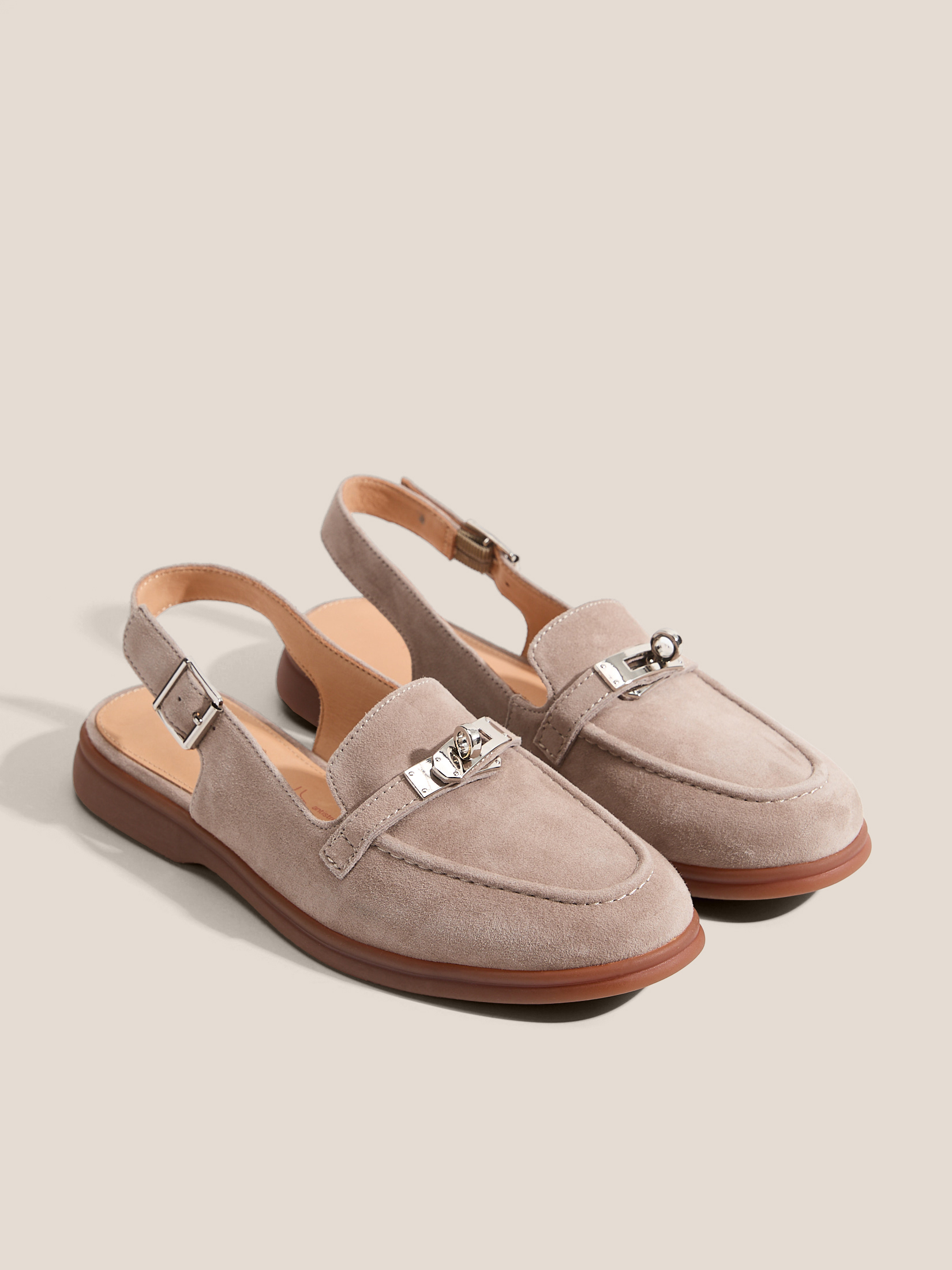 Женские лоферы с открытой пяткой (слинг-бэк) TENDANCE 4752773, серовато-коричневый