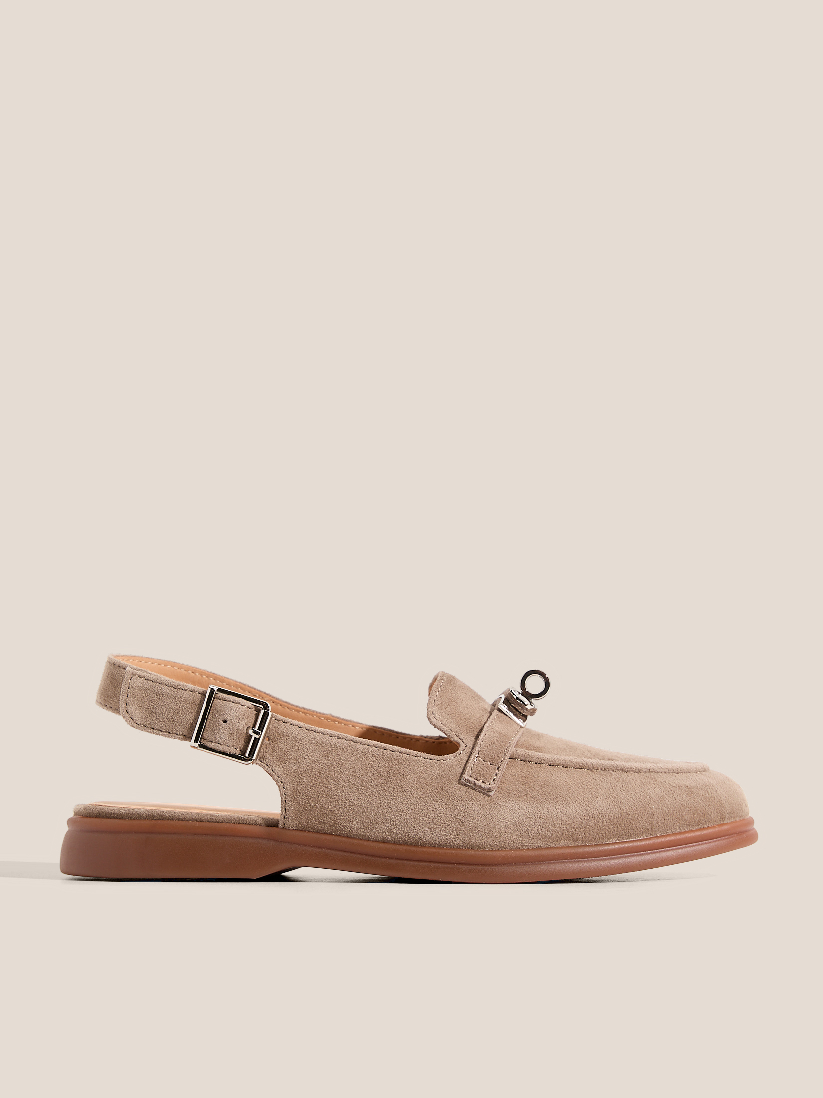 Женские лоферы с открытой пяткой (слинг-бэк) TENDANCE 4752745, коричнево-бежевый