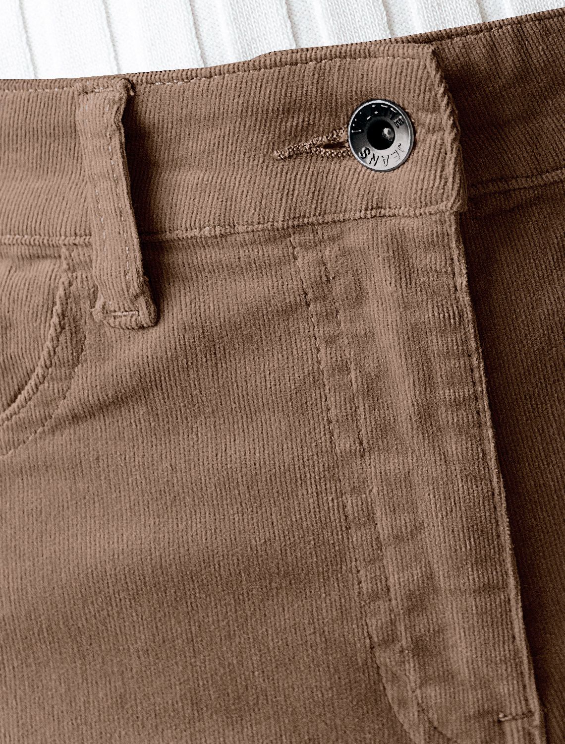 Укороченные эластичные брюки слим из микро вельвета