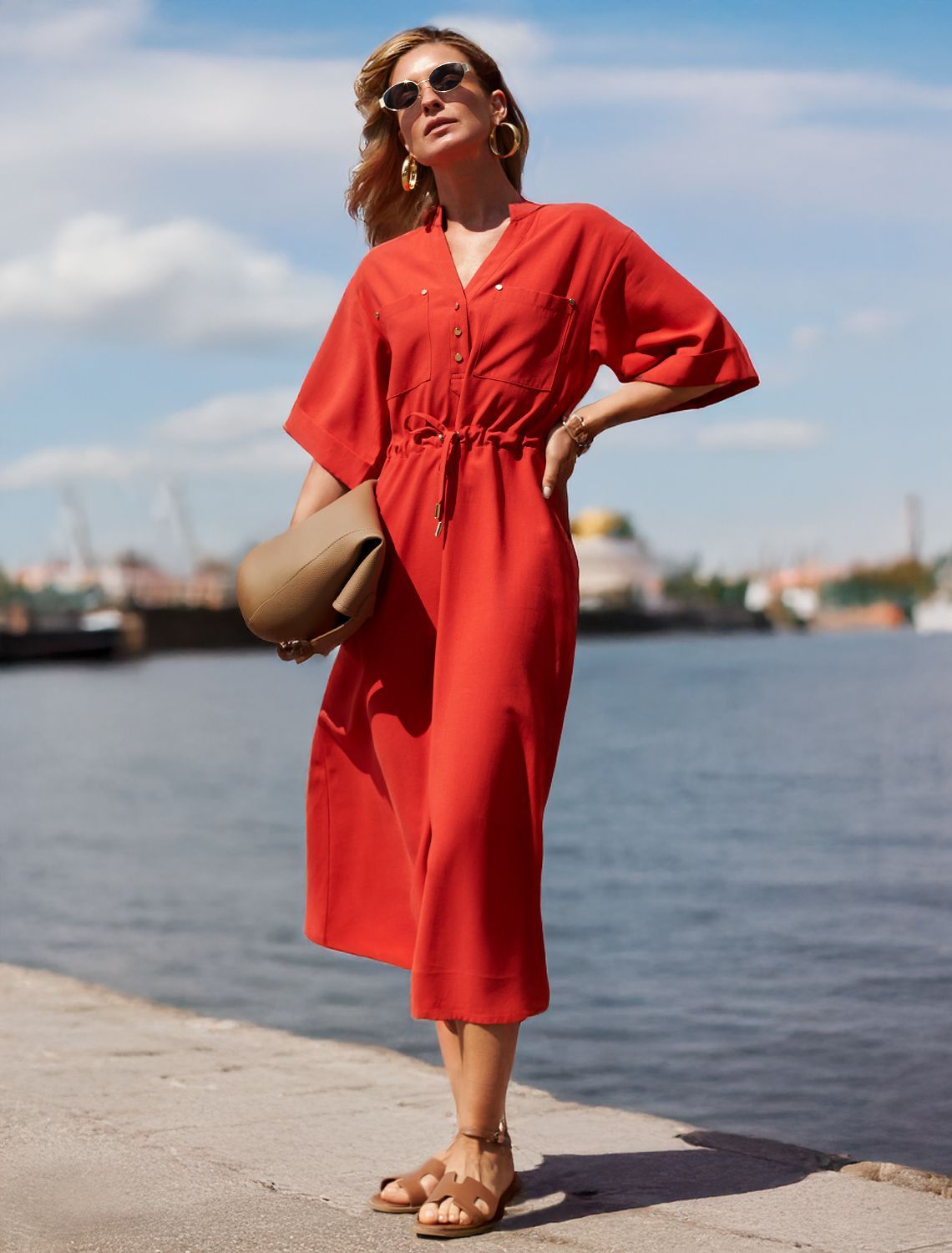 Платье-рубашка из плотного лиоцелла