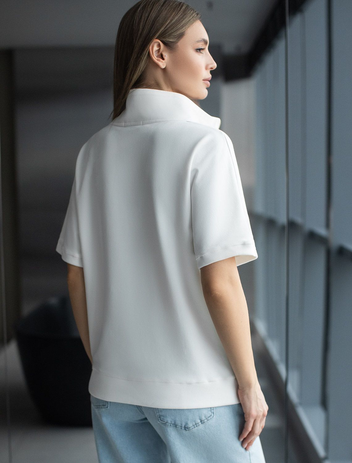 Джемпер из тонкого премиального футера с эластаном