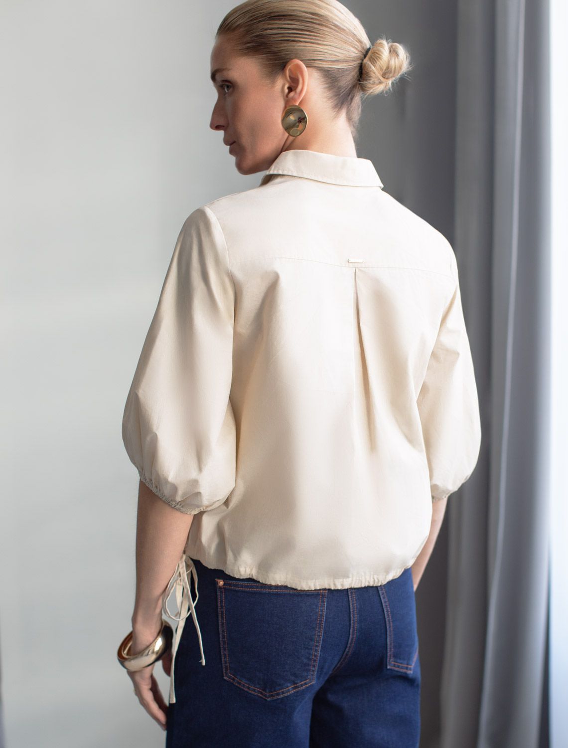 Блузка из легкого хлопкового поплина