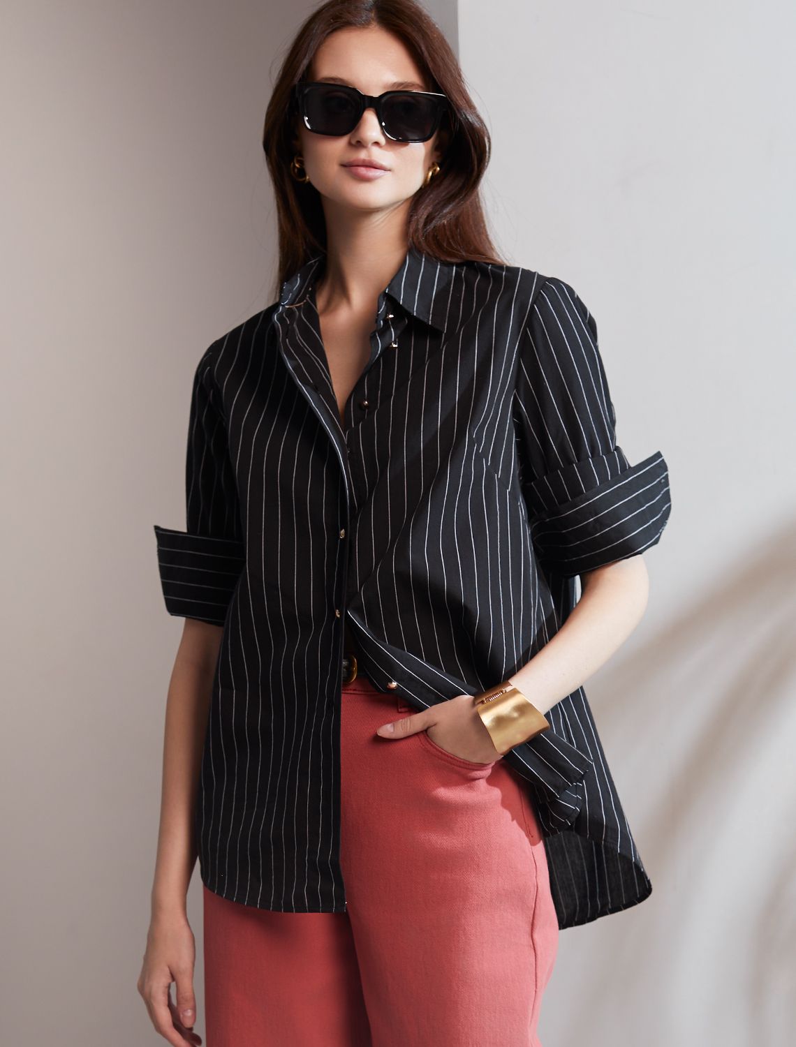 Блузка свободного силуэта из 100% хлопка