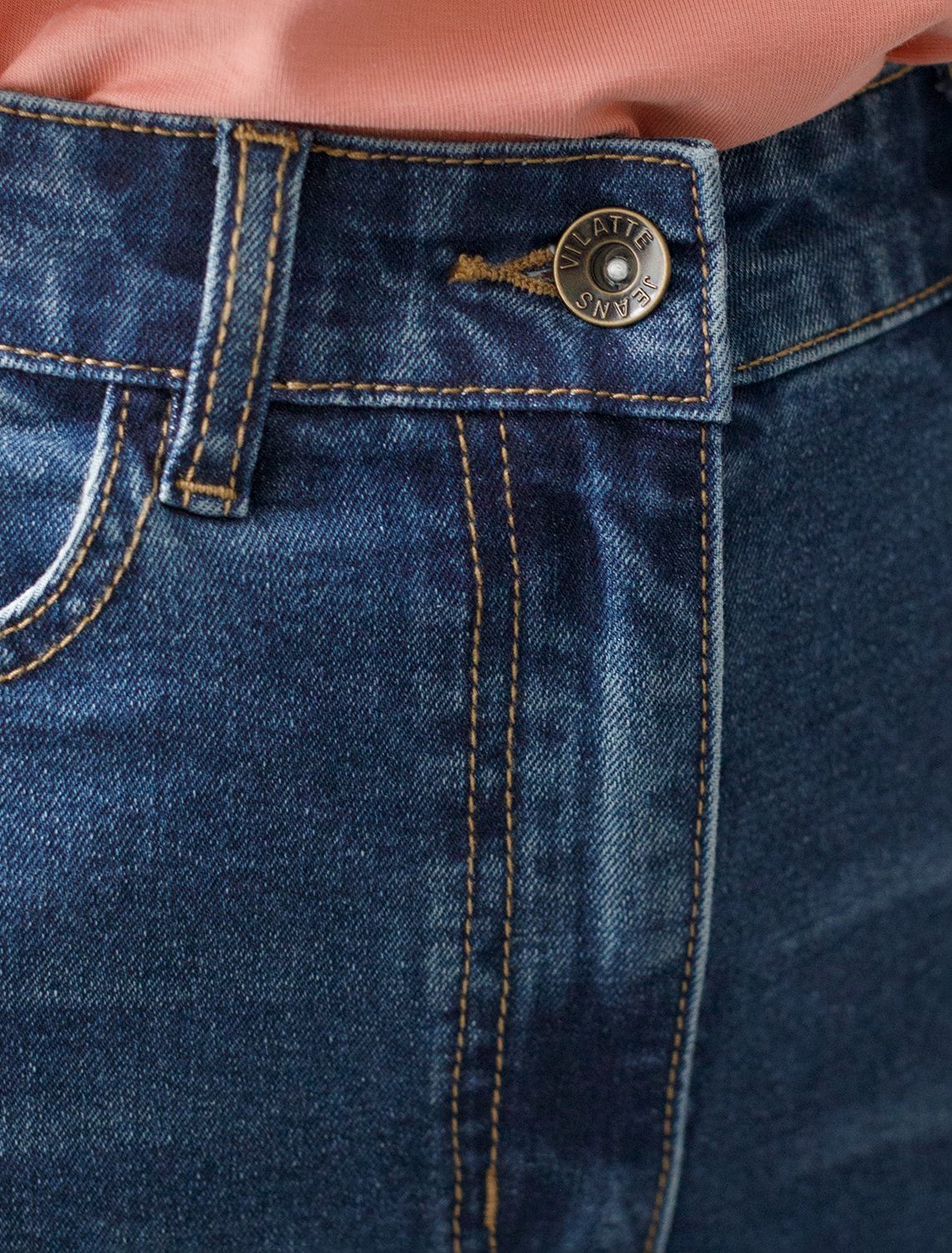 Джинсы мом фит из мягкой эластичной джинсы 13,5OZ