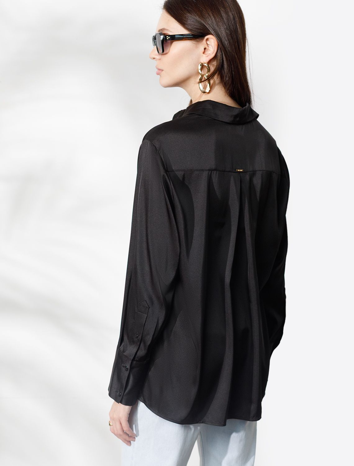 Блузка из сатина с эластаном