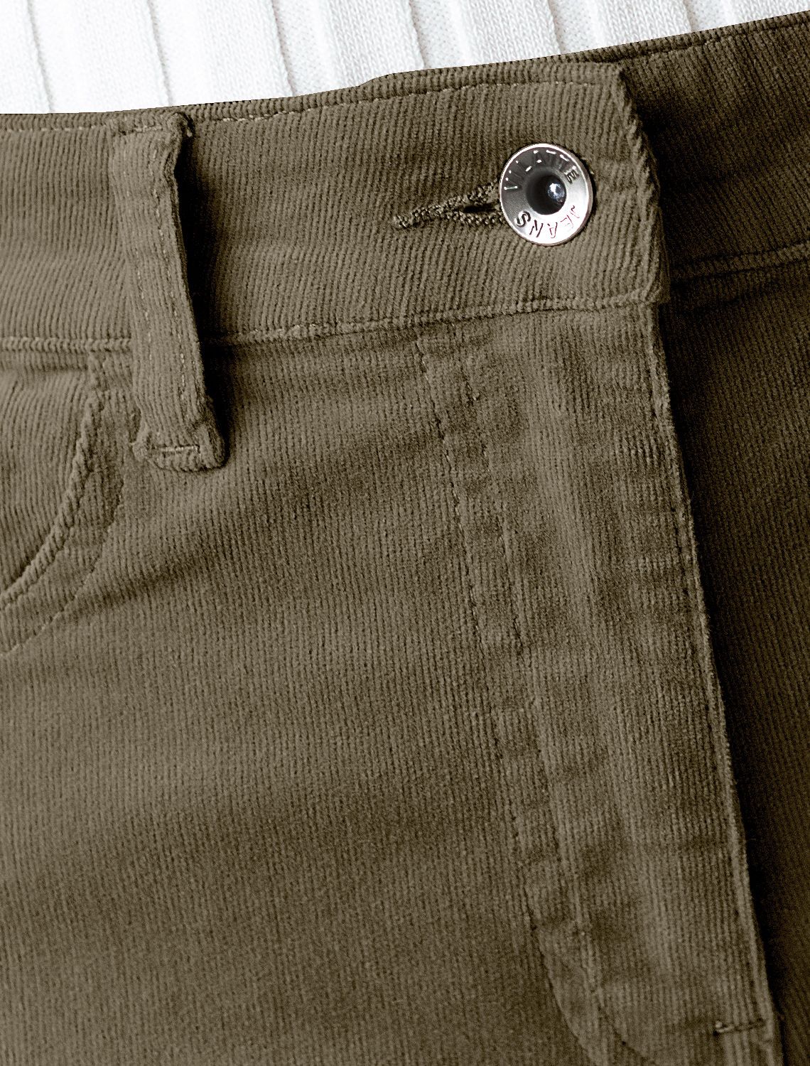 Укороченные эластичные брюки слим из микро вельвета