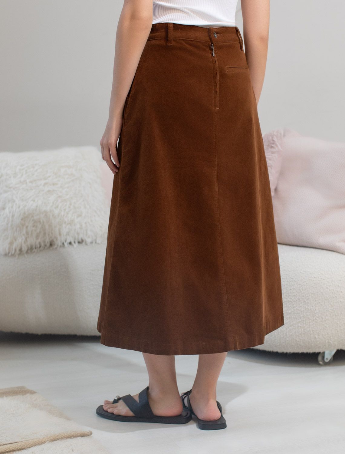 Юбка из эластичного микро-вельвета