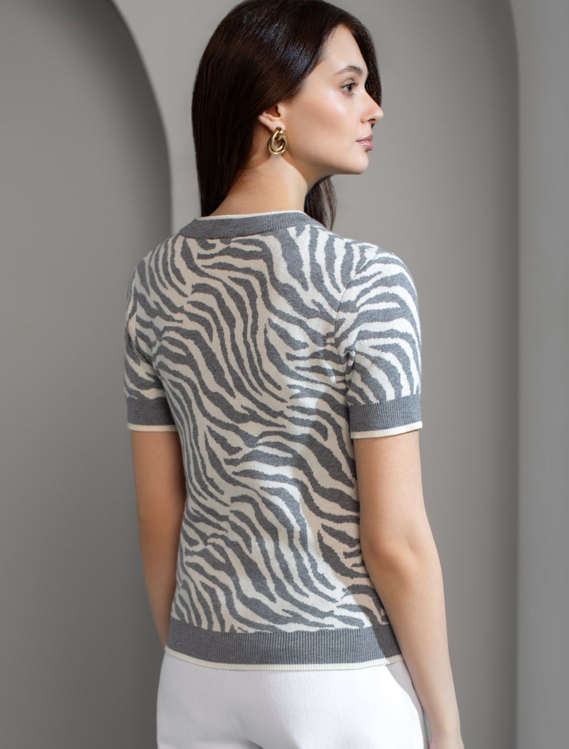 Джемпер жаккардовой вязки с кашемиром