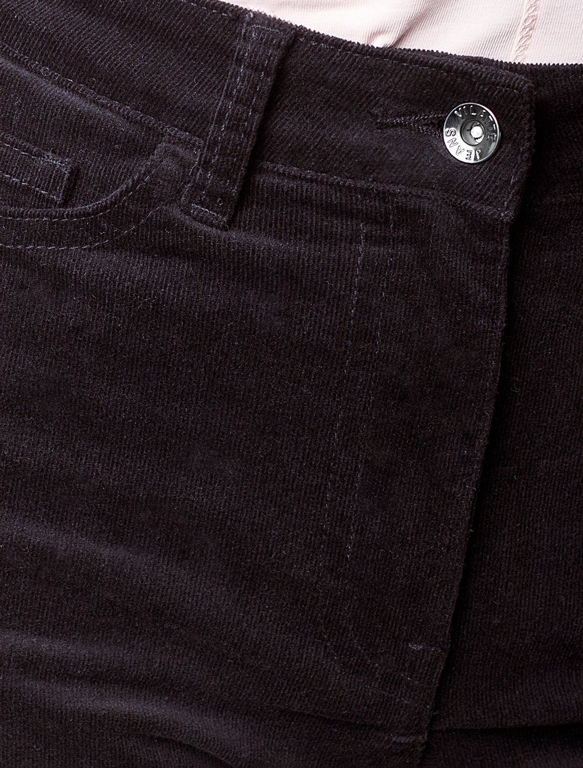 Укороченные эластичные брюки слим из микро вельвета