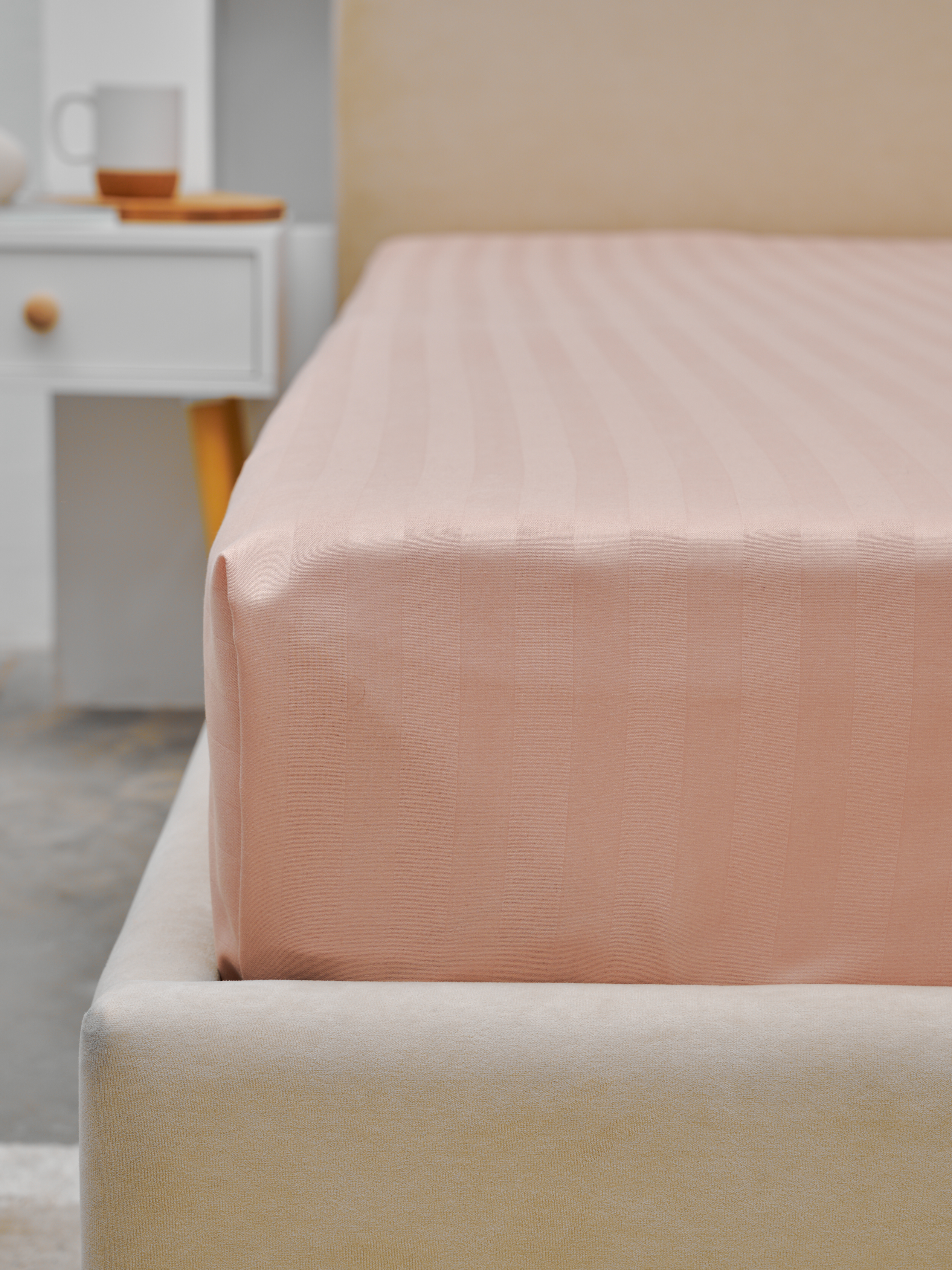 Простыня Микрофибра Страйп - Пудра