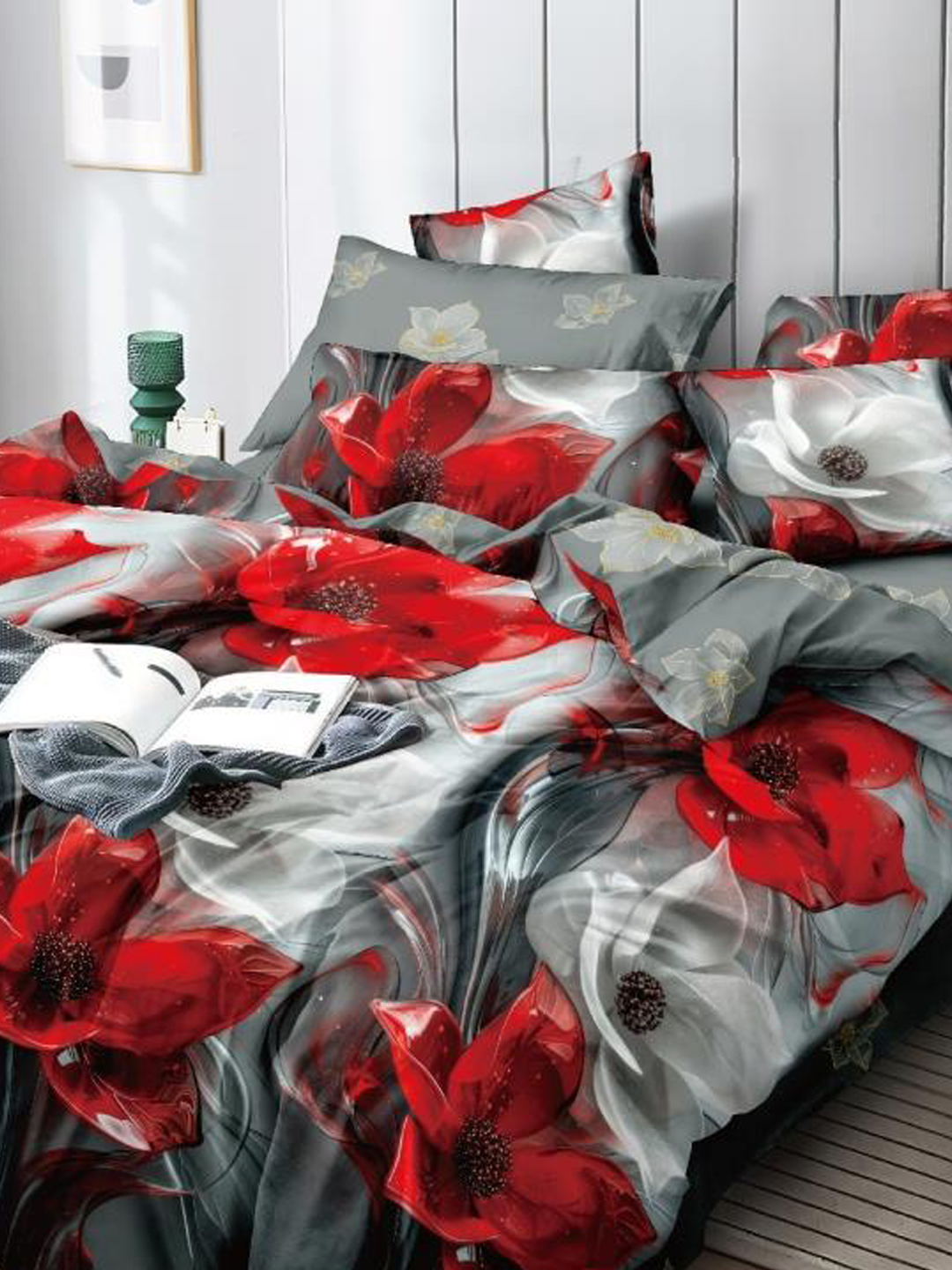 Постельное белье поплин эксклюзив на молнии - Красные маки