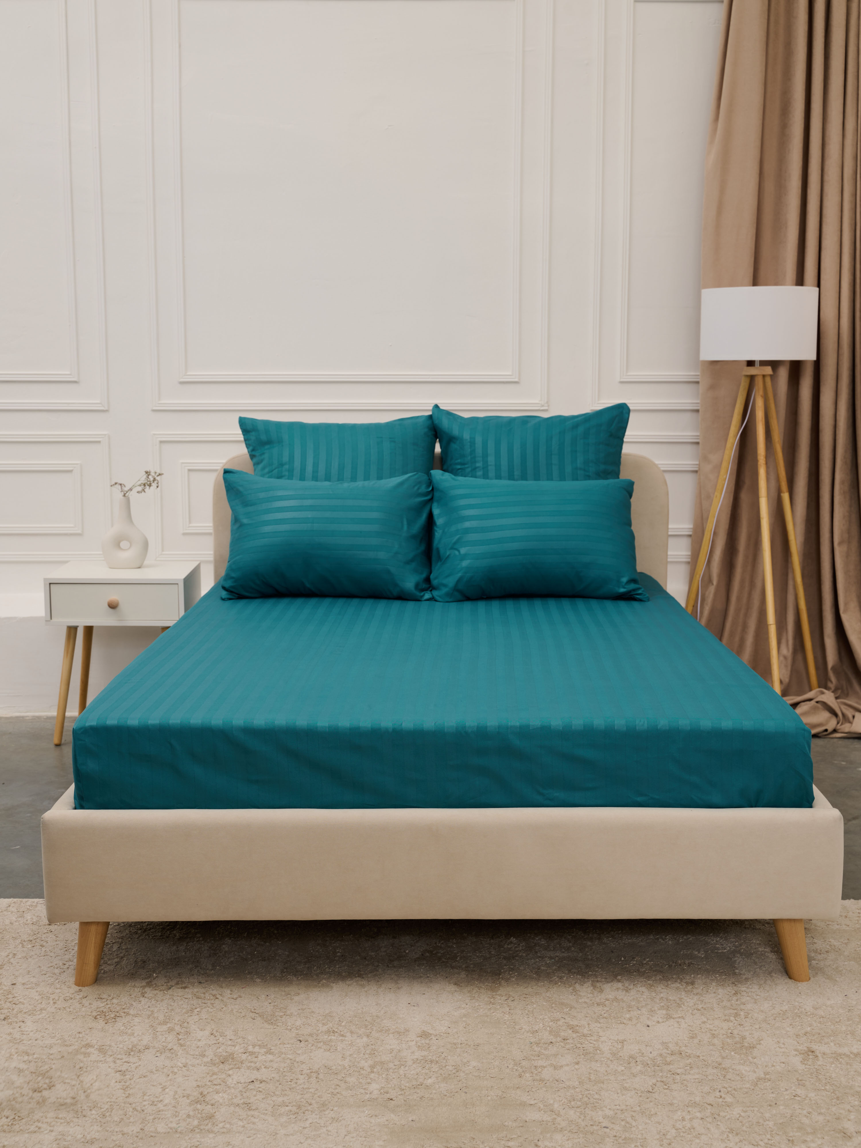 Простыня Микрофибра Страйп - Морская волна