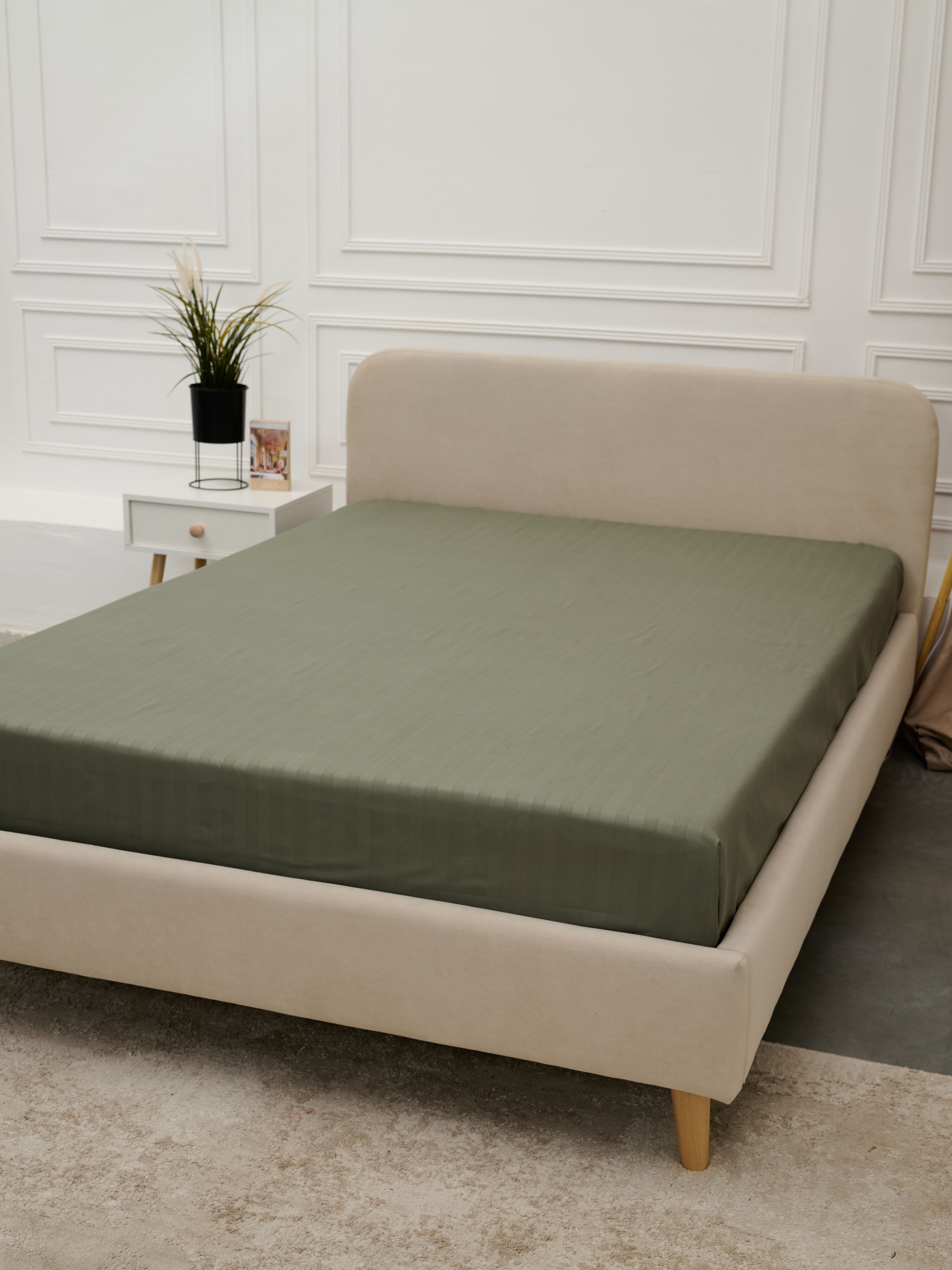 Простыня Микрофибра Страйп - Хаки