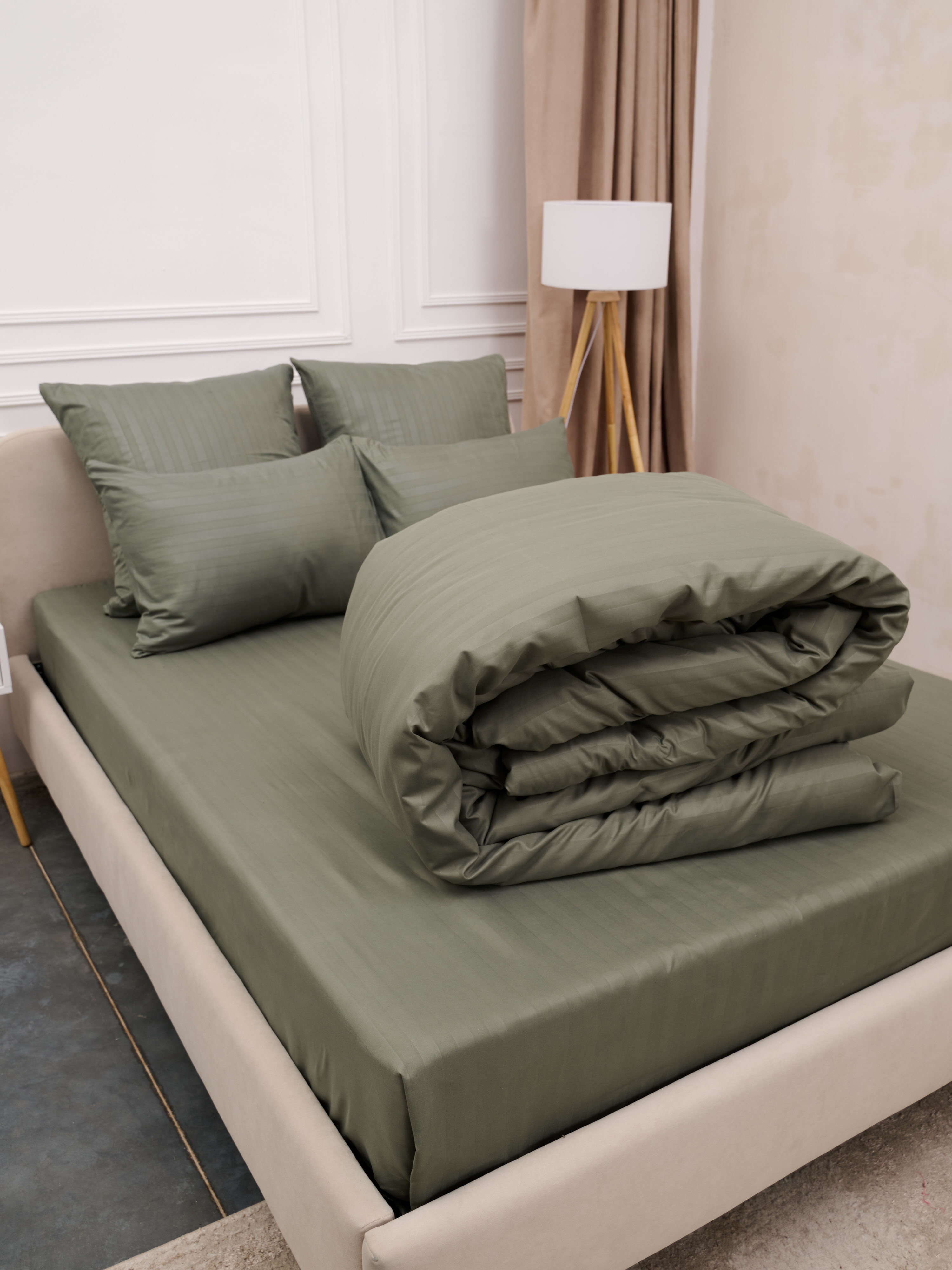 Постельное белье микрофибра страйп - Хаки