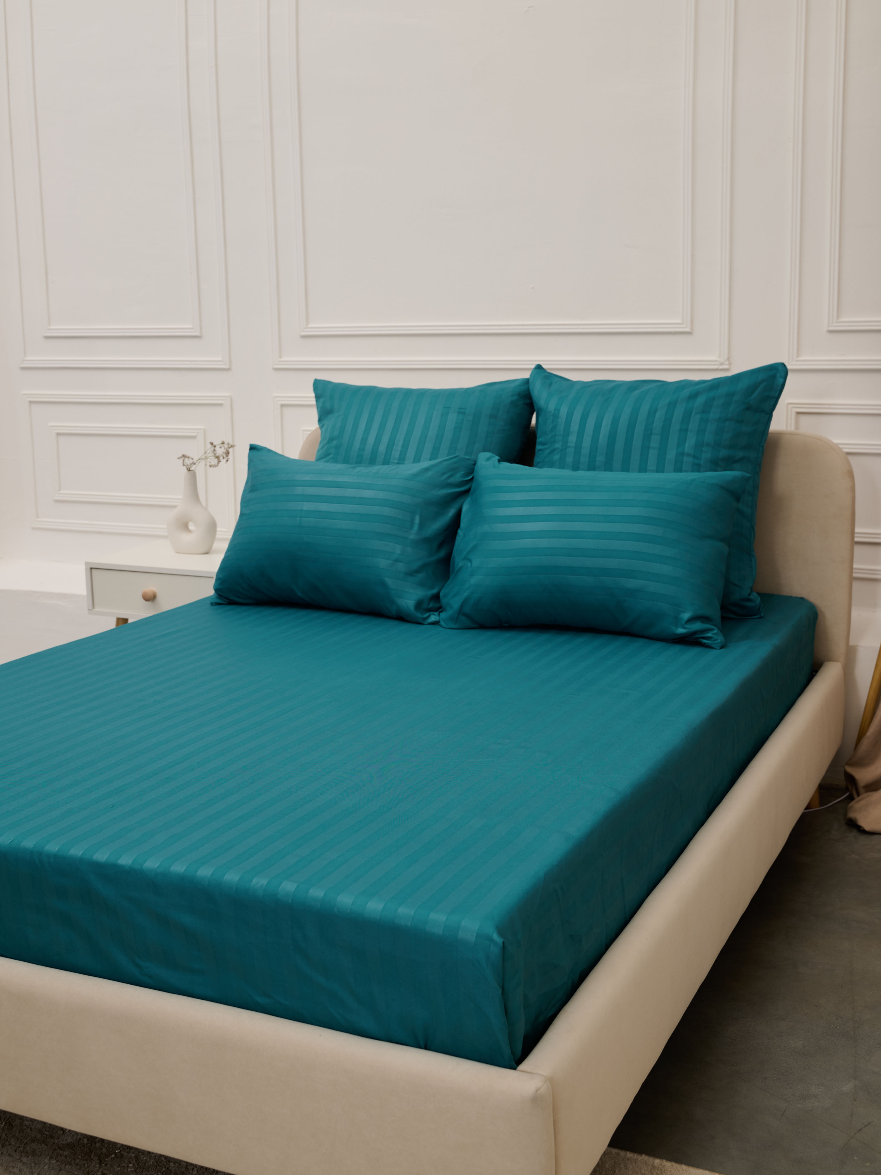 Простыня Микрофибра Страйп - Морская волна