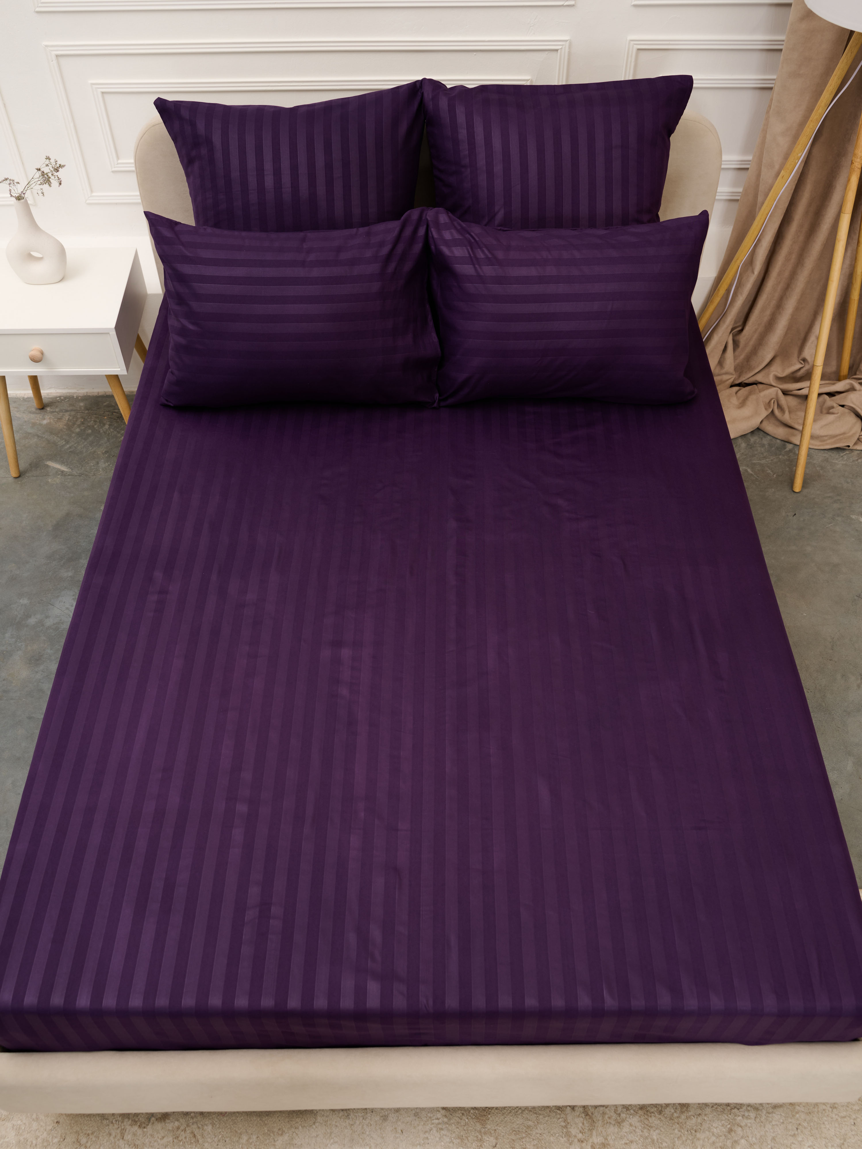 Простыня Микрофибра Страйп - Фиолетовый