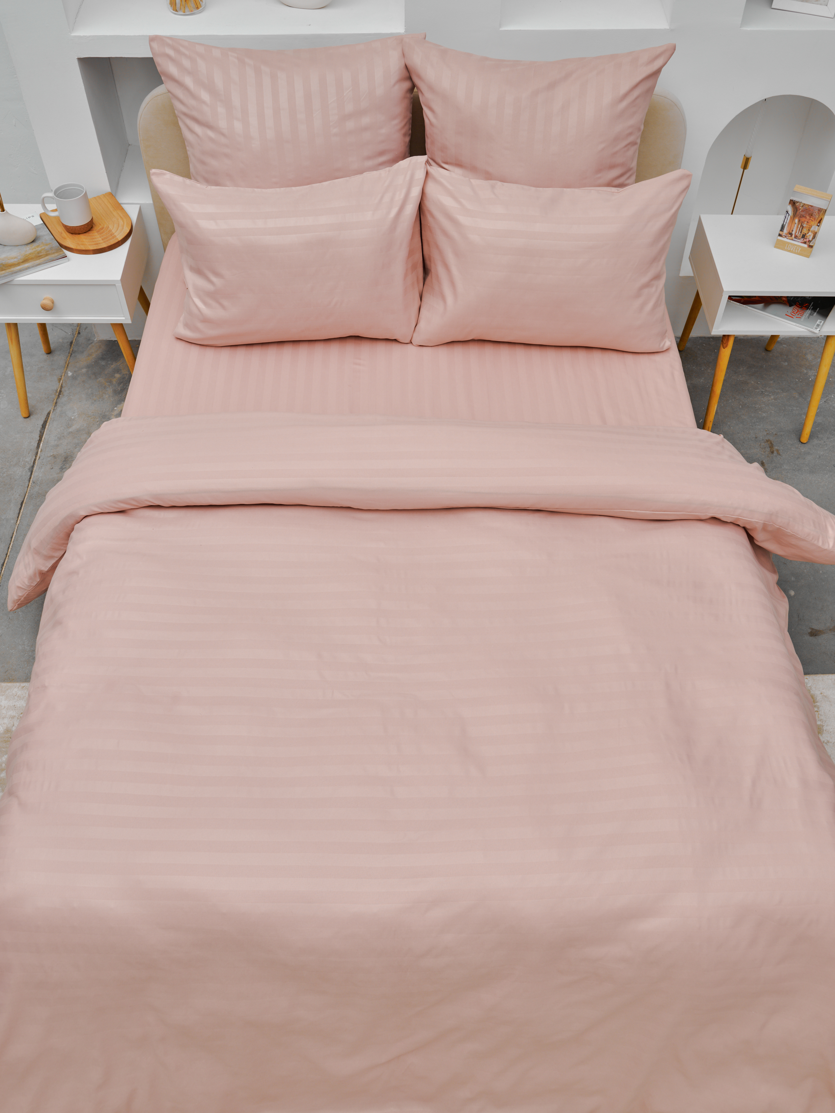 Пододеяльник Микрофибра Страйп - Пудра