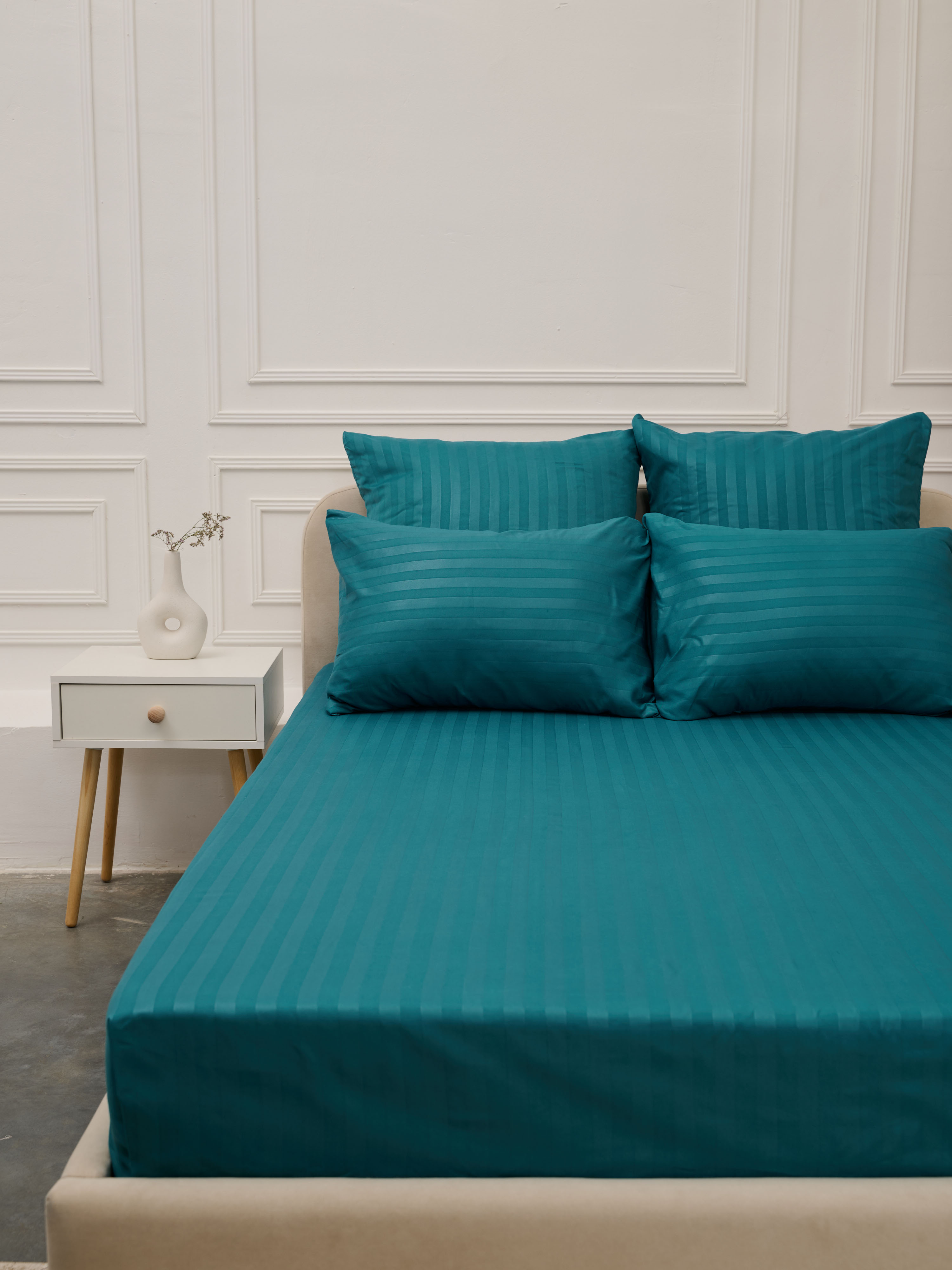 Простыня Микрофибра Страйп - Морская волна