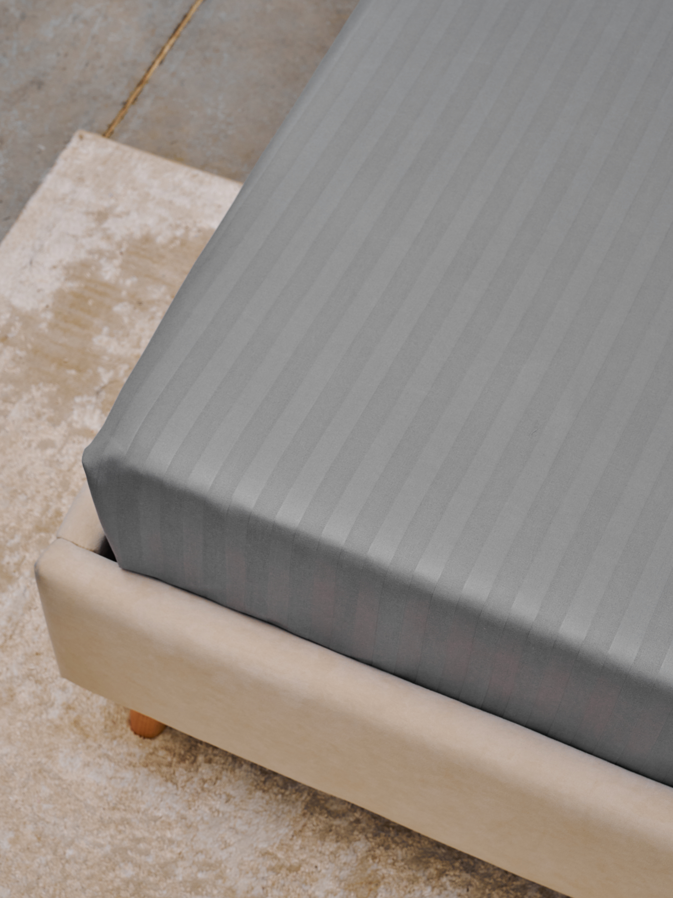 Простыня Микрофибра Страйп - Светлый серый