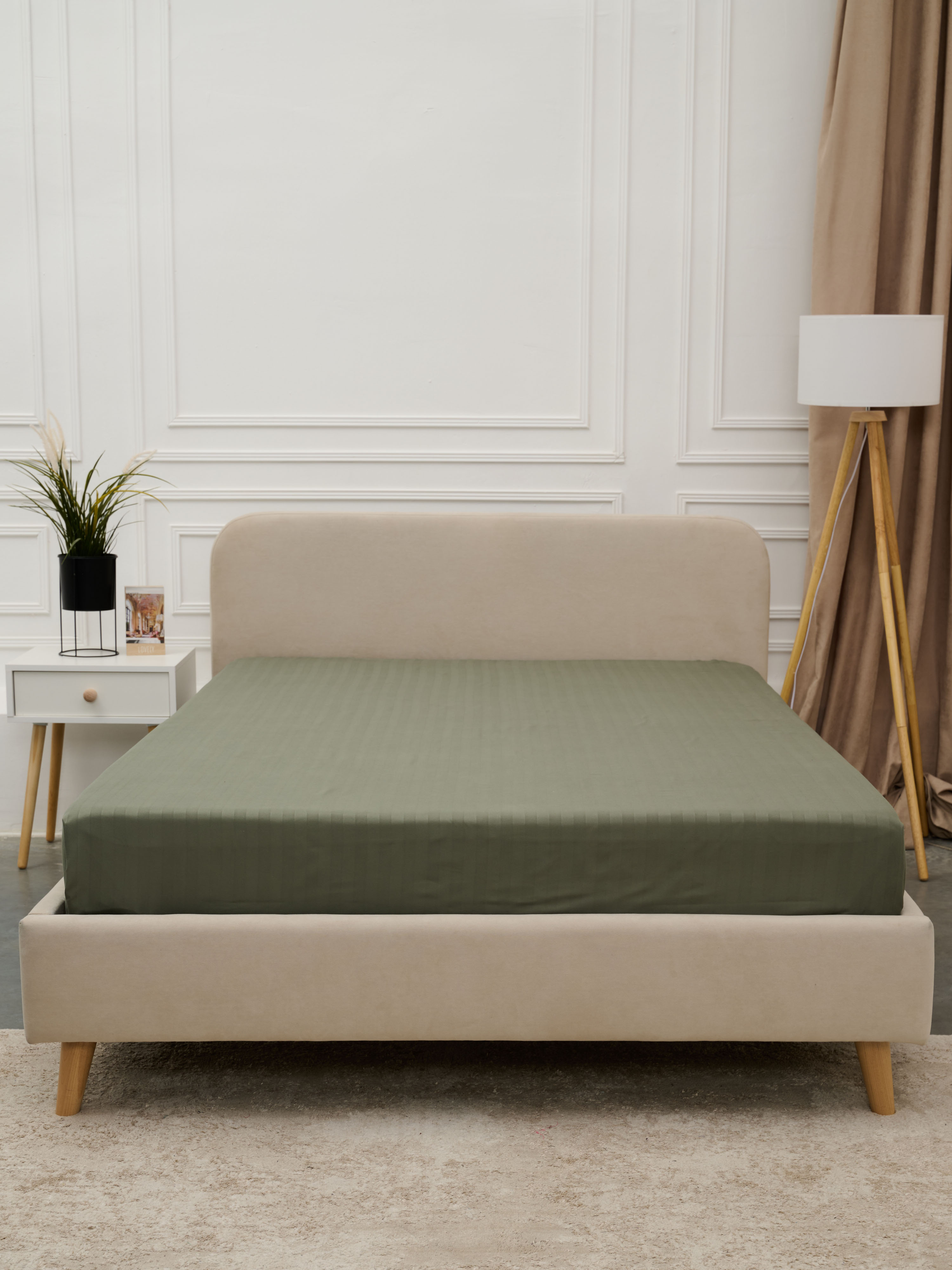 Простыня Микрофибра Страйп - Хаки