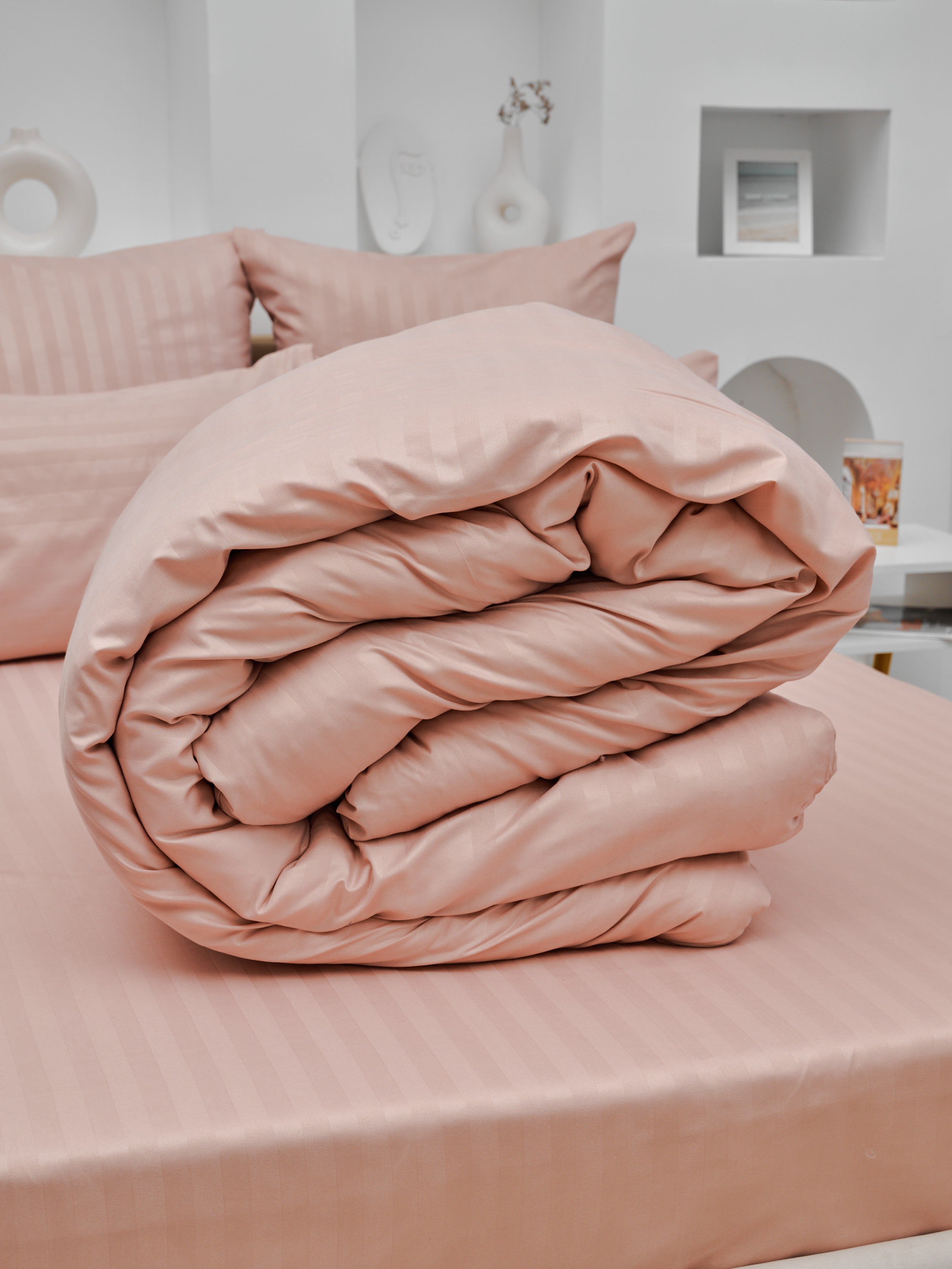 Пододеяльник Микрофибра Страйп - Пудра