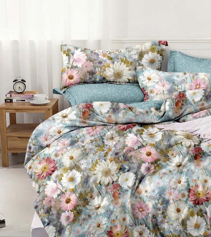 Постельное белье поплин эксклюзив на молнии - Цветочная симфония